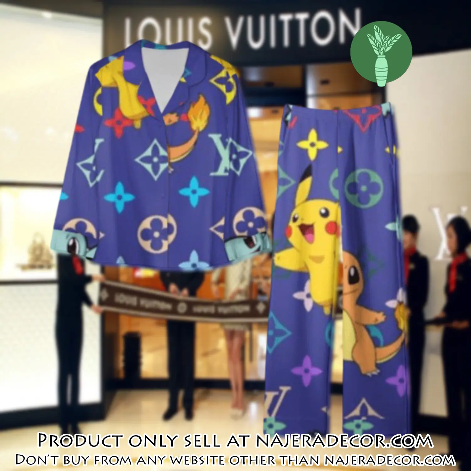 Trending luxury lv satin pajama set pjs1095 njr3800521